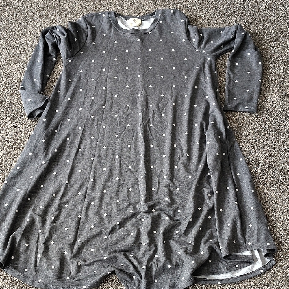 Gray Polka Dot Dress